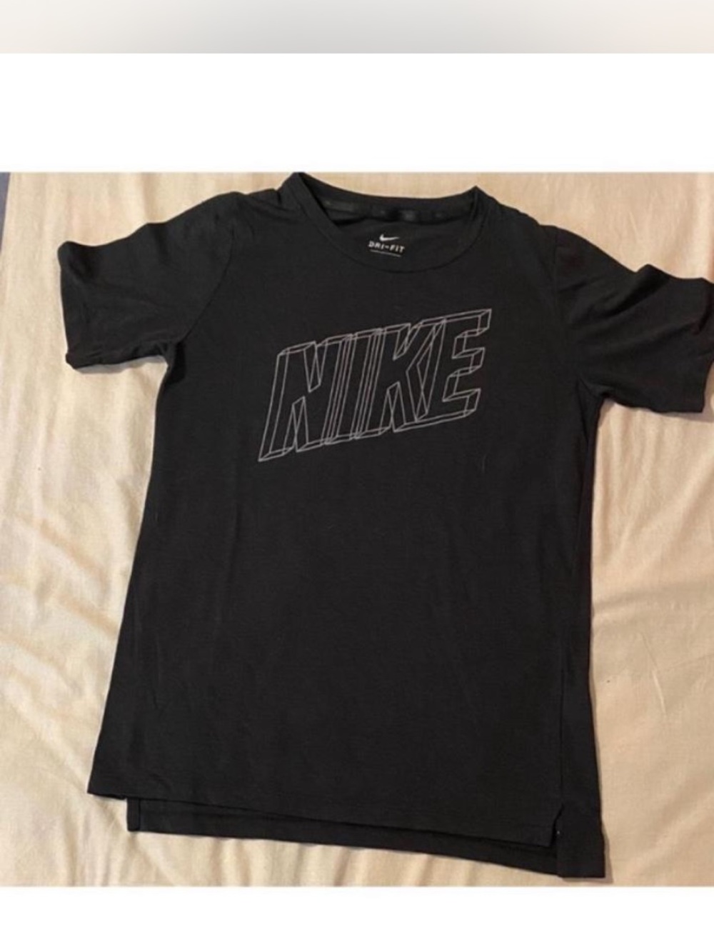 Nike Girls Black Short Sleeve Kids' Graphic Logo Tee Sz L